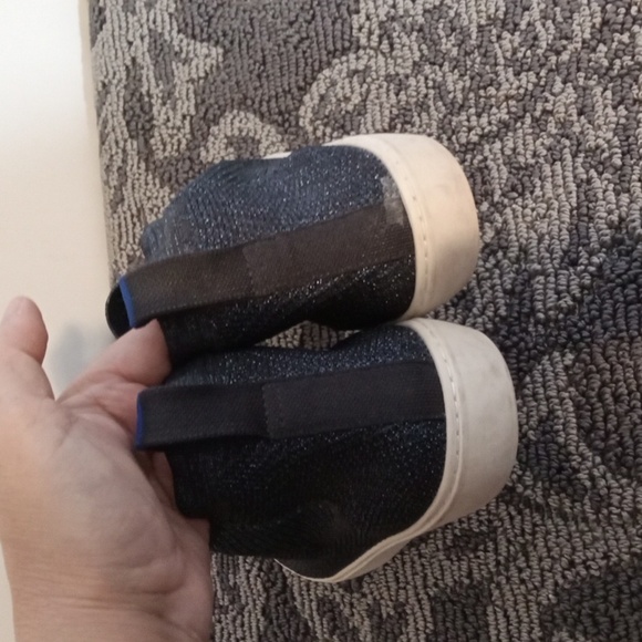 Rothys Metallic Lettice Stitch Chelsea Boot Ankle Nightfall Navy Womens 11 - Picture 5 of 9